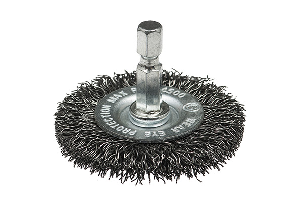 Щетка чашечная, гофрированная для дрелей № 116 ПрофОснастка Мастер 6гр хв 6.35 мм D75 мм RPM 4500 S 0,3