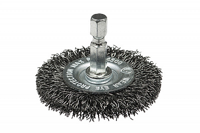 Щетка чашечная, гофрированная, с шестигранным хвостовиком для дрелей